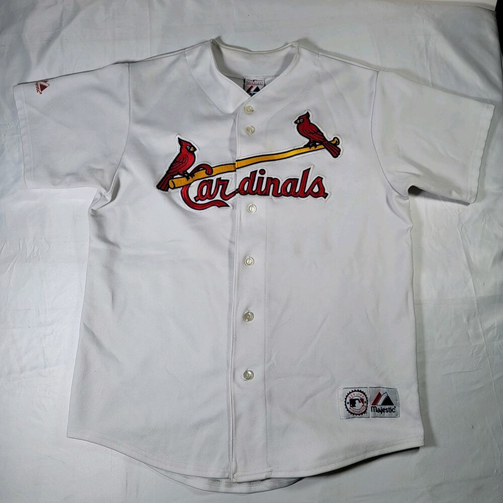 St Louis Cardinals Majestic Baseball Jersey Rolen #27 White MLB Y2K Vintage XL